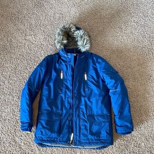 Lands’ End Boy’s XL (18-20) 4in1 Down Parka, Blue
